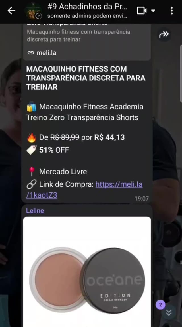 Print das ofertas do grupo no WhatsApp