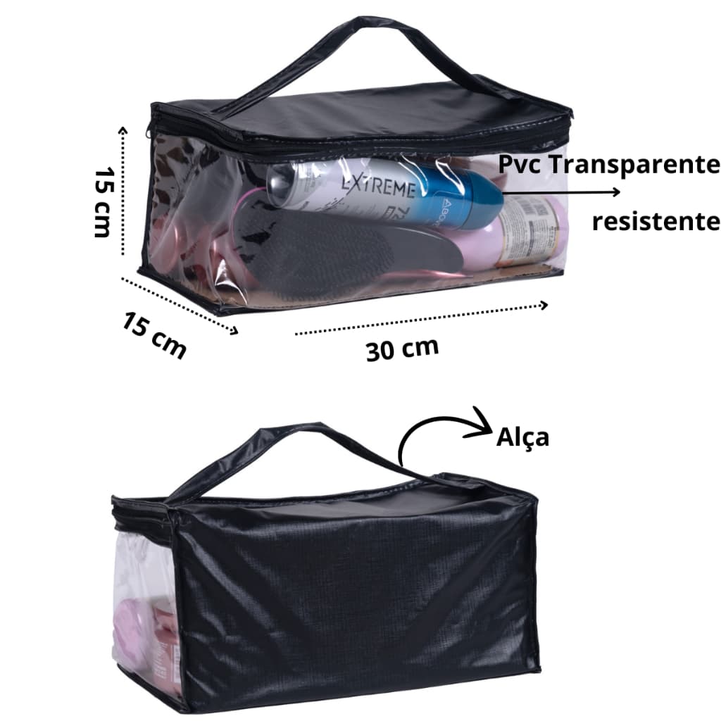 Necessaire Reforçada Organizadora Maquiagem  Brinquedo Transparente