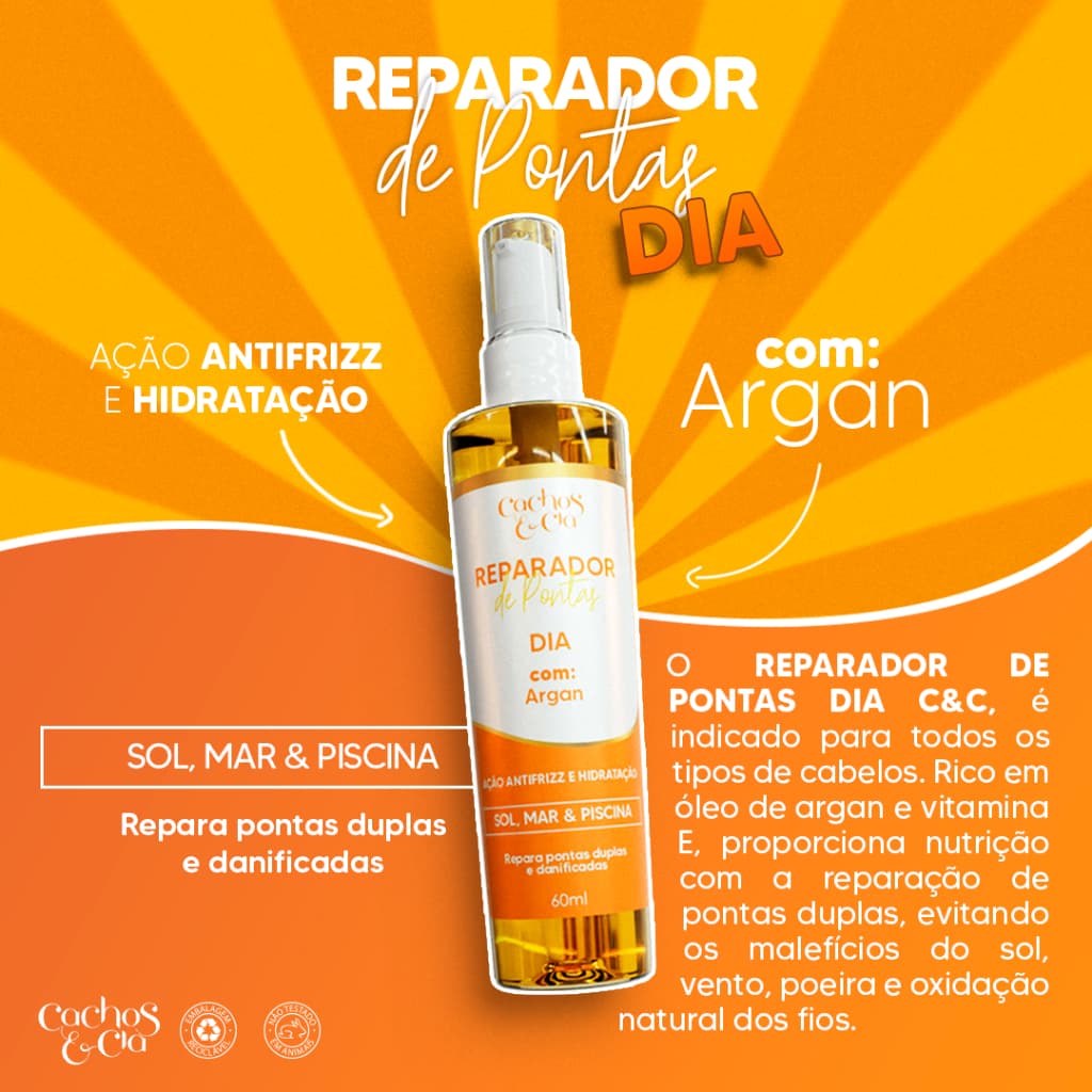 Reparador de Pontas Dia com Argan Cachos e Cia 60ml