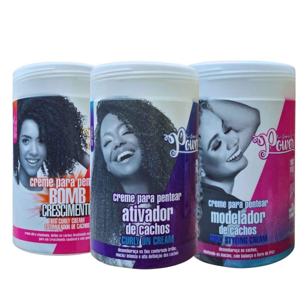 Creme Pentear Soul Power 800g Bomb Crescimento|Ativador De Cachos|Modelador Cachos Vegano