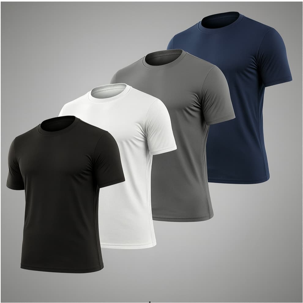 Kit 4 Camisetas Masculina Dry Fit UV+50 Corrida - Academia - Esportes - Exercícios Kit Dry Fit Camisa Treino
