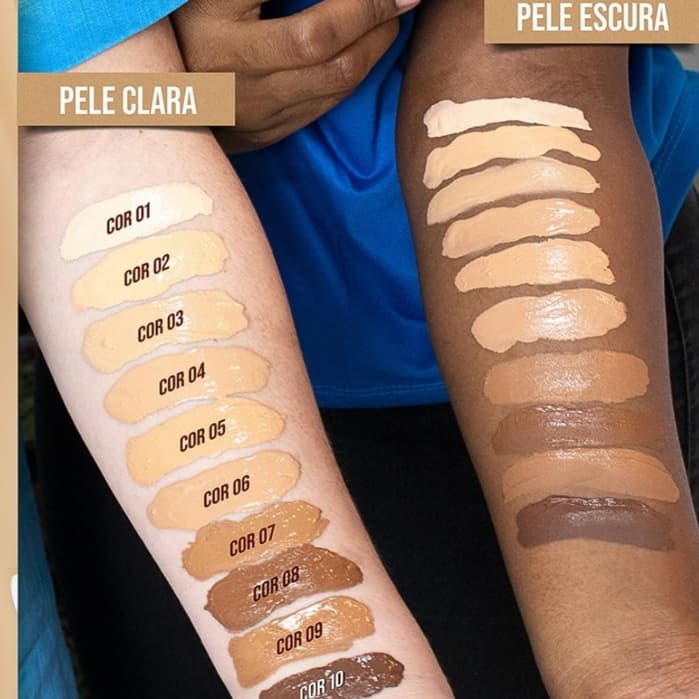 BASE MATTE ALTA COBERTURA EFEITO MATTE - 1 AO 8 - PELE RADIANTE 30g ORIGINAL PHALLEBEAUTY