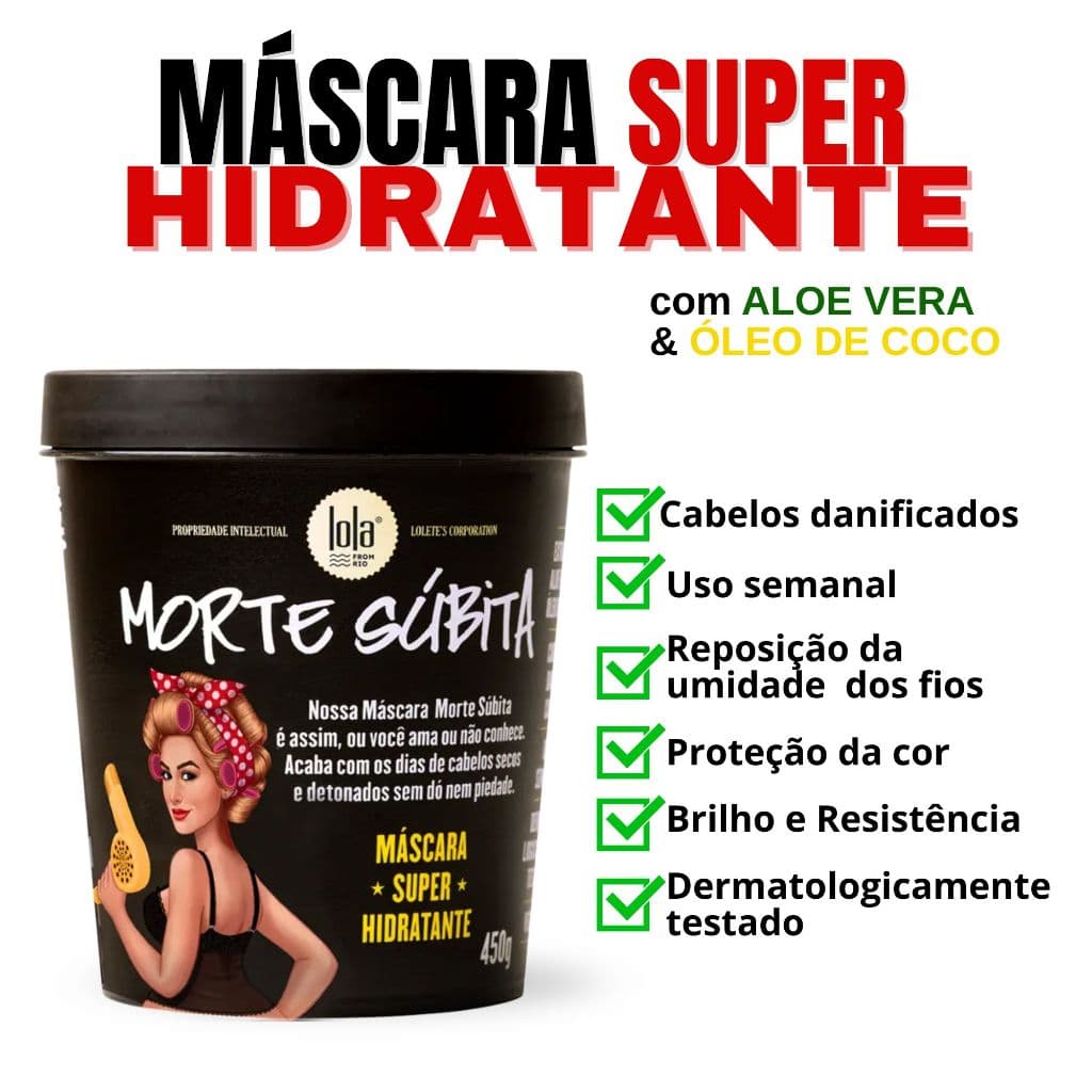 Máscara Morte Súbita Lola 450g – Recuperação Imediata | Aloe Vera e Óleo de Coco | Vegana