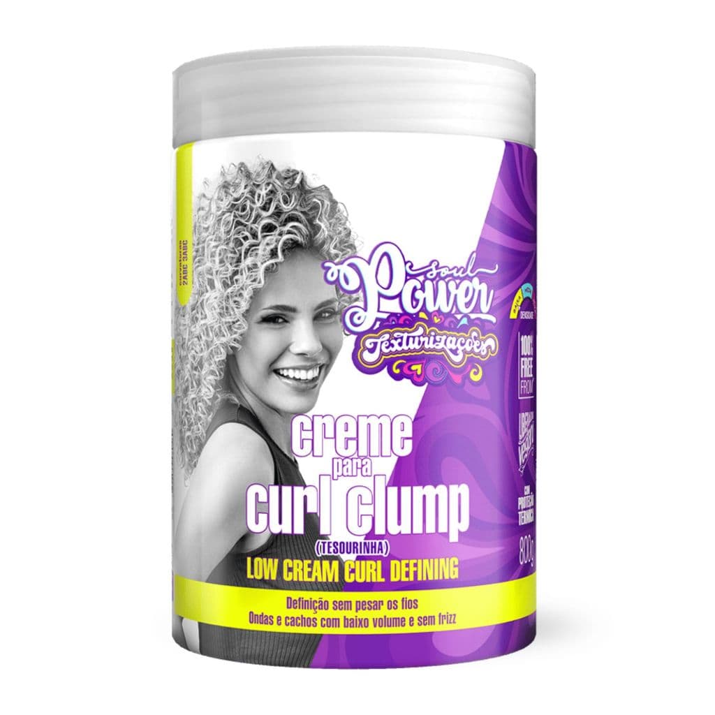 Creme Para Curl Clump Soul Power Tesourinha 800g Definição Ondas e Cachos Baixo Volume Sem Frizz