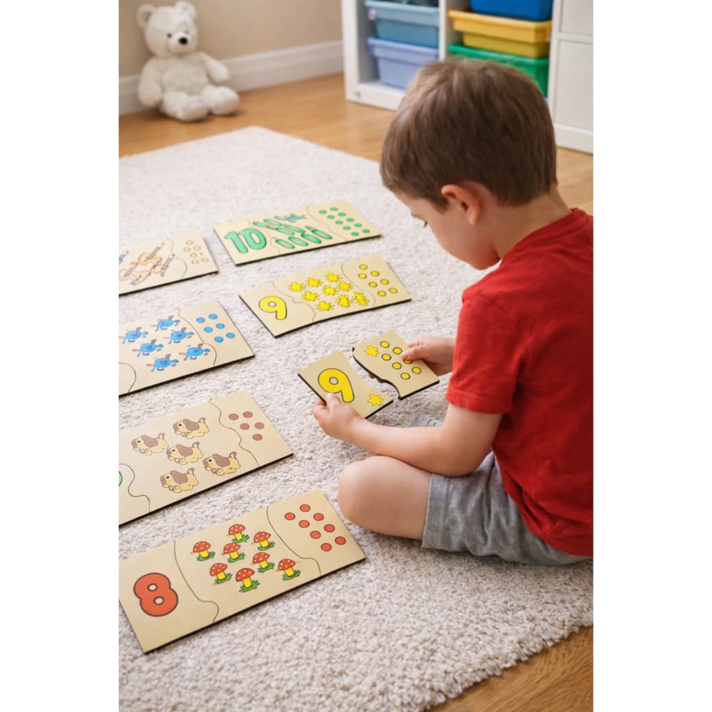Quebra Cabeça Infantil Números Quantidades 1 Ao 10 Educativo Pedagógico Infantil Kids Jogo