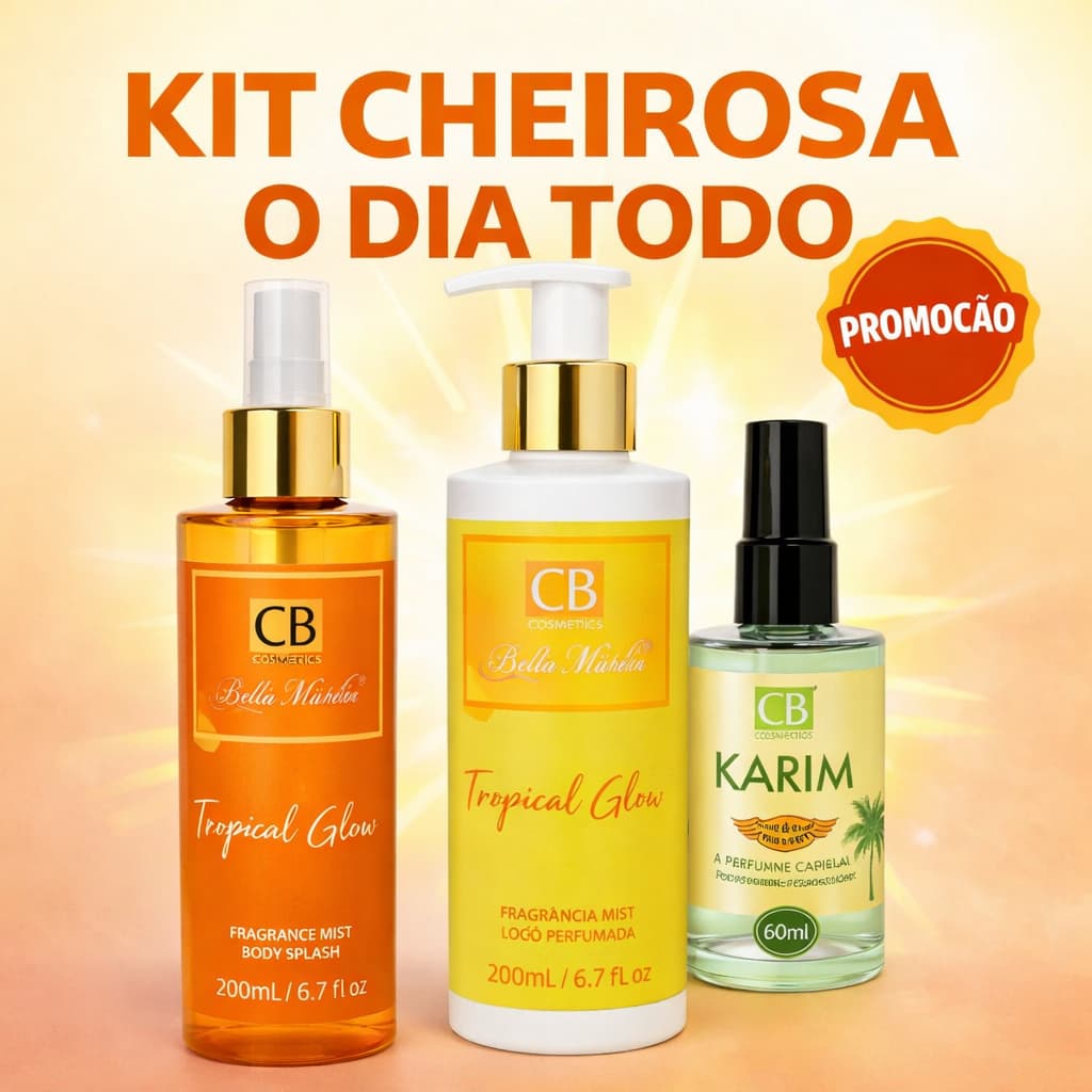 Kit Body Splash + Hidratante + Perfume Capilar Longa Duração