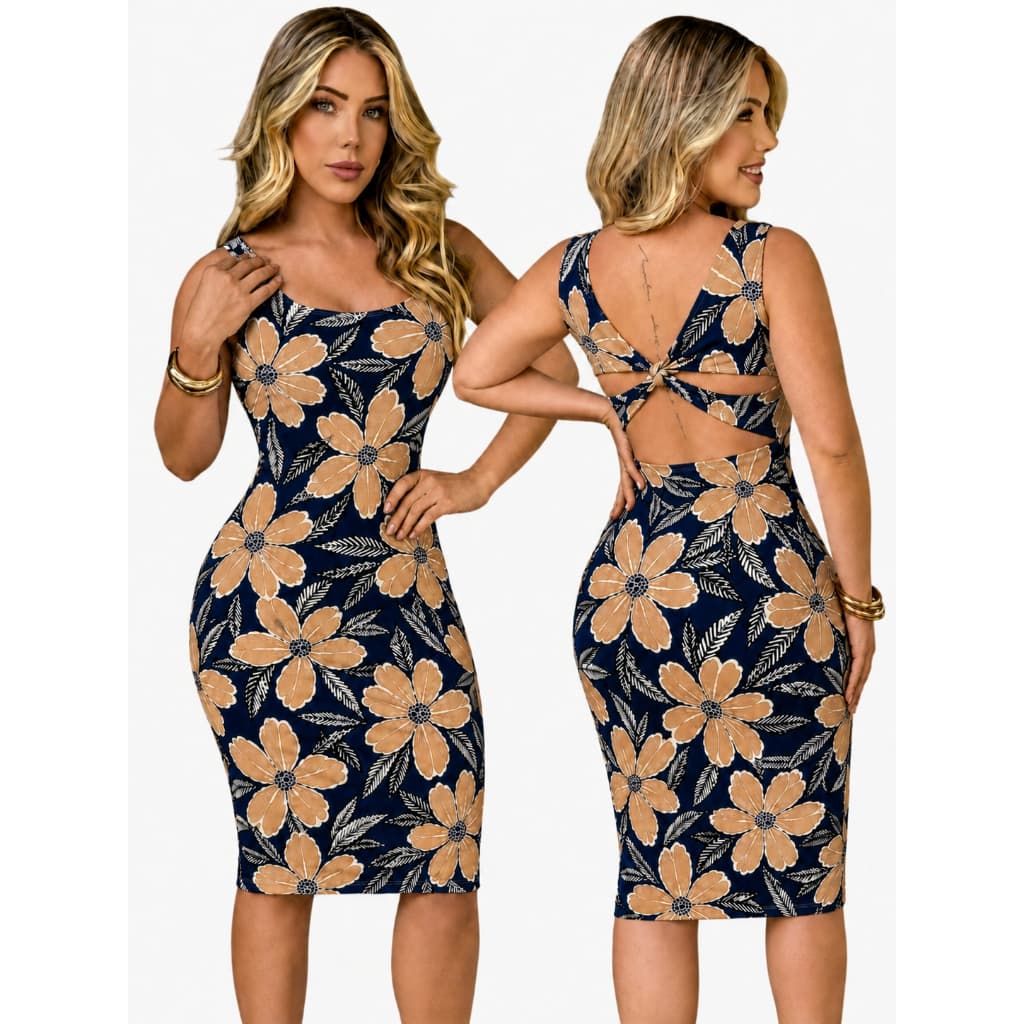 Vestido Feminino Midi Suede Canelado