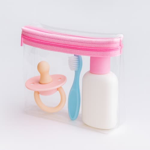 kit 70  Necessaire 18 x 15 x 5 Rosa/Azul/Branco  - Organizador Multiuso - Bolsa - Mala - kit festa