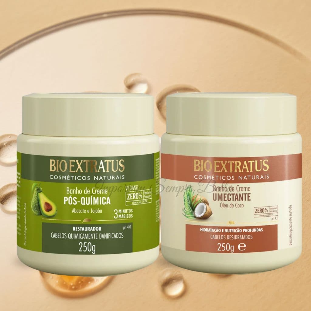 Kit Máscaras BioExtratus Pós-Química + Umectante 250g | Hidratação, Nutrição e Recuperação Capilar