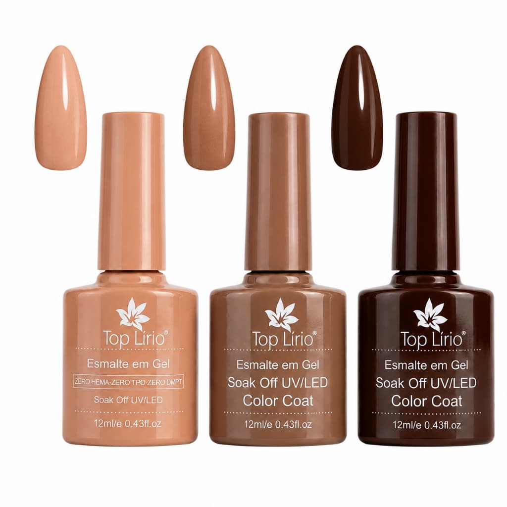 Kit 3 Esmalte de Unhas em Gel XD/K&S e lirio LED UV COLEÇÕES soak-off 7,5ml kit Manicure