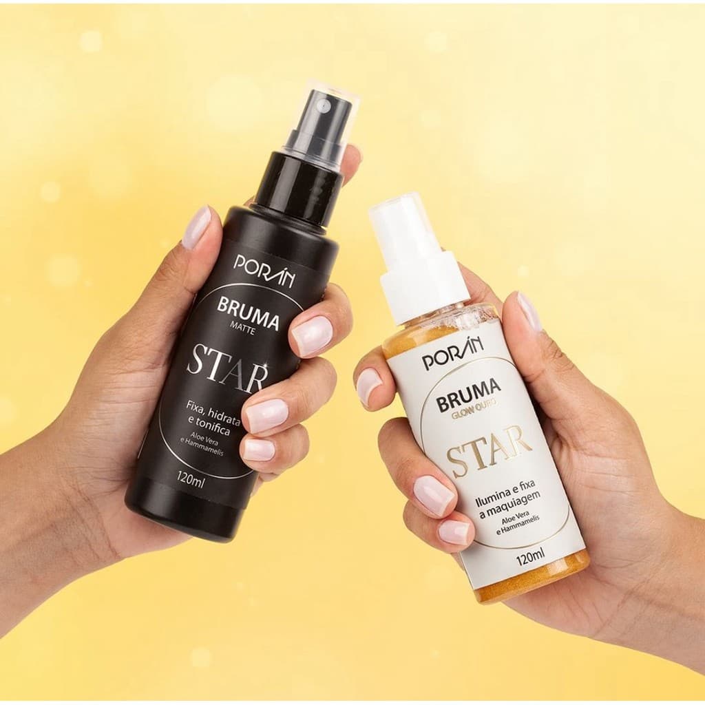 BRUMA STAR FIXADOR DE MAQUIAGEM PRIMER MATTE OU GLOW 120ML PORAN - ESCOLHA O SEU!