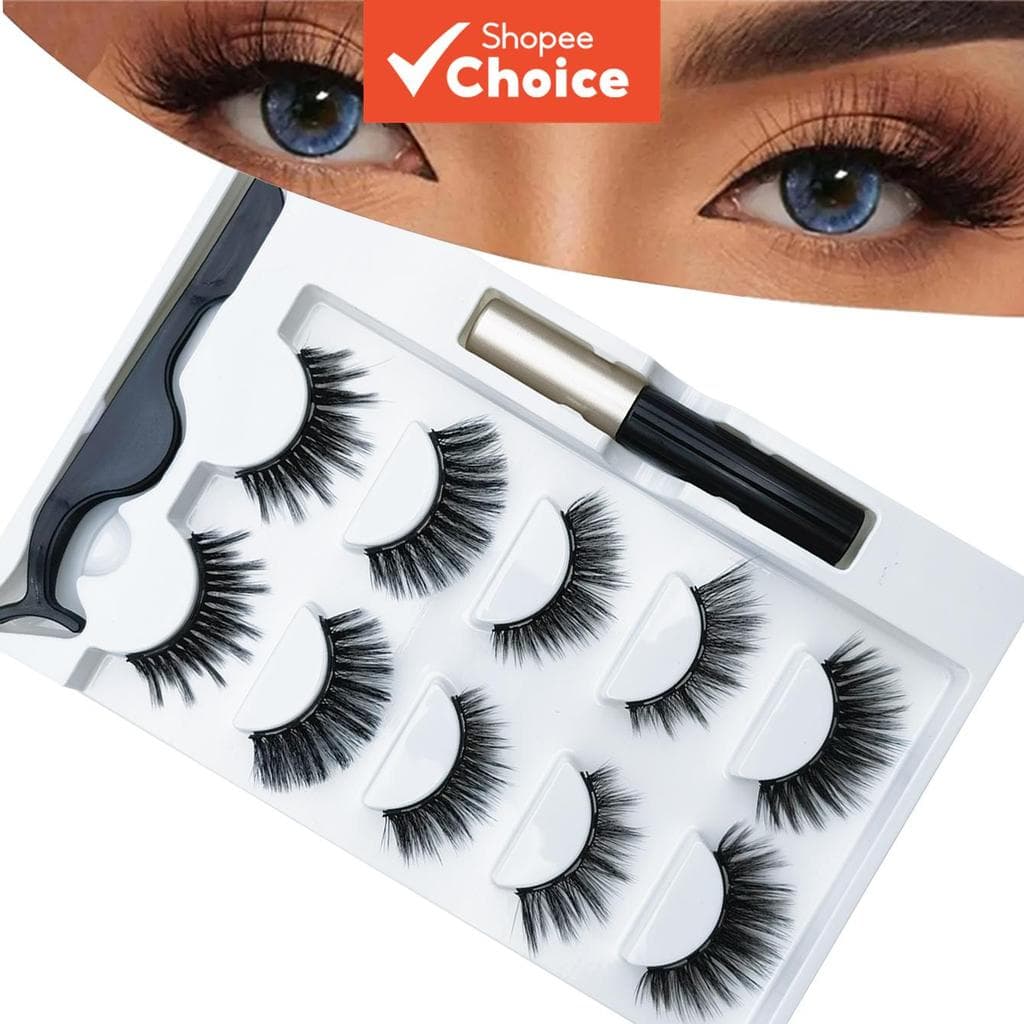 Cílios Postiços Magnéticos 8D , 5 Pares , Ímã Forte , Sem Cola , Depilador Grosso Artesanal Para Mulheres , Barbeador Fa