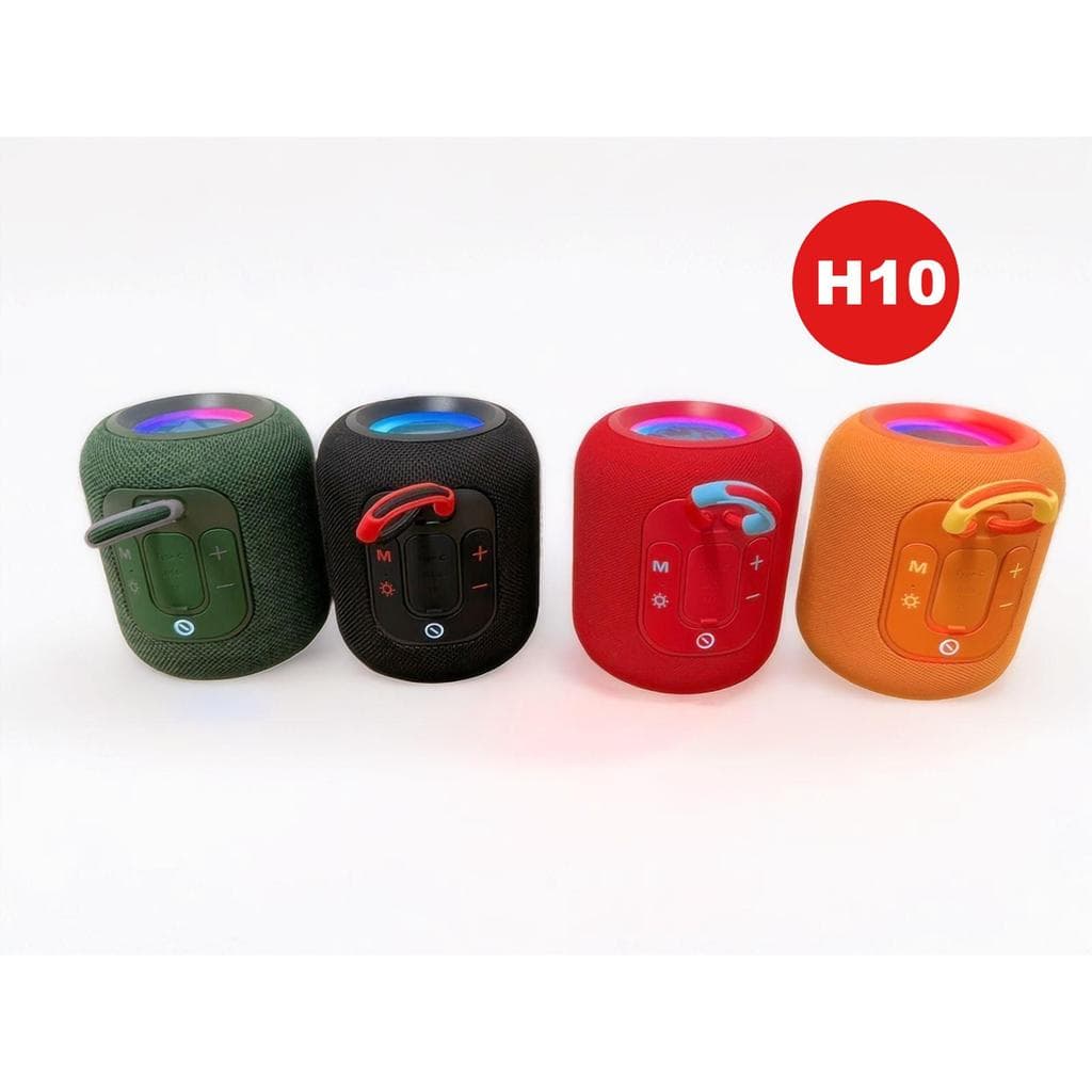H10 Caixa De Som  5W Bluetooth5.3 Speaker, LED Halo Light, 1200mAh com USB e entrada cartão de memória