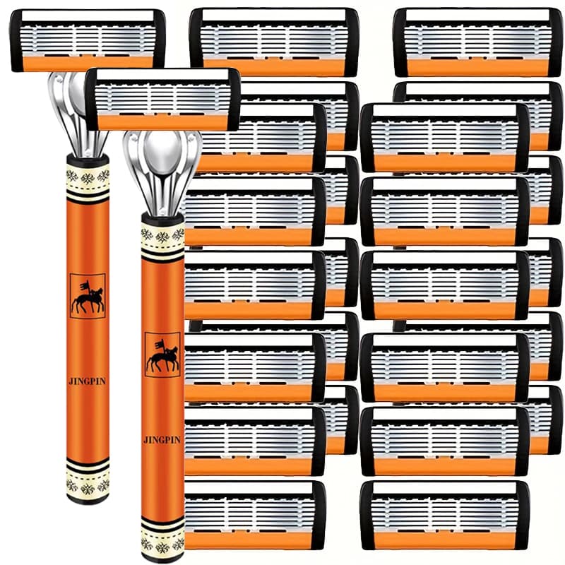 Lâminas De Barbear De Substituição De 6 Camadas Be Common-Barbeador De Segurança Masculino Com Proteção Para A Pele , Cl