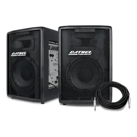 Kit Caixa De Som Ativa Usb+ Passiva 300w Rms Datrel Cabo 10m Cor Preto