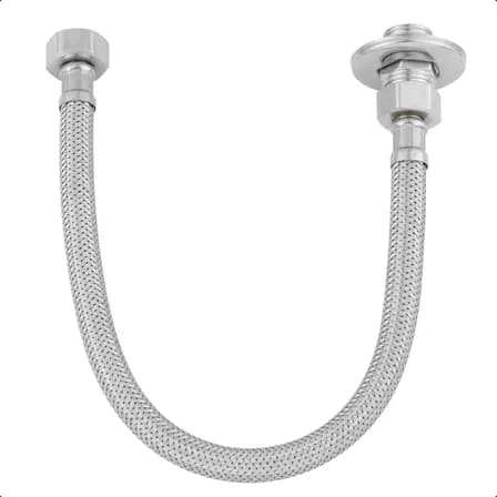 Engate Mangueira Flexível Trançado Torneira Aço Inox 60 Cm Prateado Rabixo Para Torneira Bancada Mangueira Para Torneira Engate De Metal Inox Life Metais