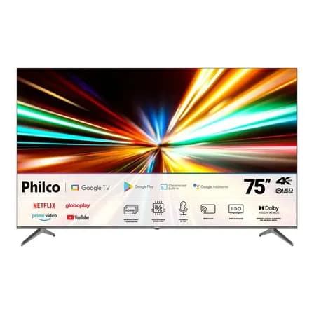 Smart TV Philco 75" P75CGA QLED 4K Google TV Dolby Vision WiFi Bluetooth HDR10