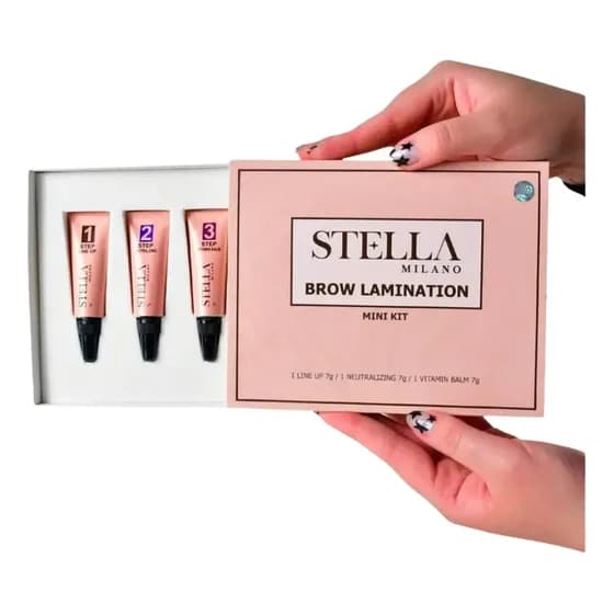 Kit Brow Lamination Lash Lifting Stella Milano Sobrancelhas Cílios 7g