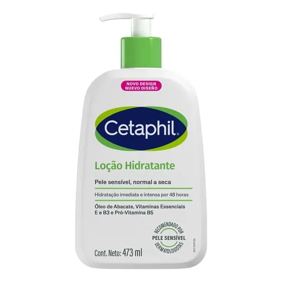 Cetaphil Loção Hidratante Corporal e Facial para Pele Sensível, Normal a Seca 473ml - Hidratação 48h