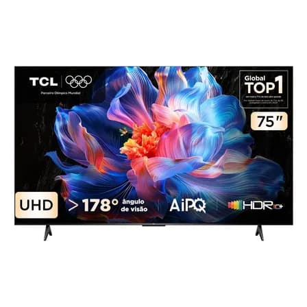 Smart Tv Tcl 75 Polegadas Led Hva 4k P6k Wifi Bluetooth Google Tv 3 Hdmi Hdr10+ Dolby Audio 75p6k