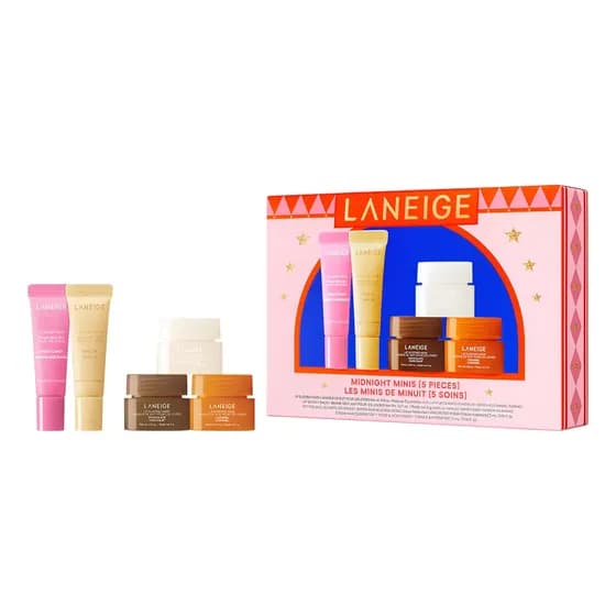 Conjunto Midnight Minis x5 LANEIGE – Mini Máscaras de Dormir Labial Hidratantes para los Labios