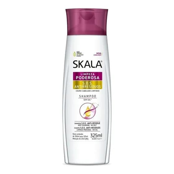 Shampoo Skala Limpeza Poderosa S.O.S Anti-Resíduos Frasco 325ml