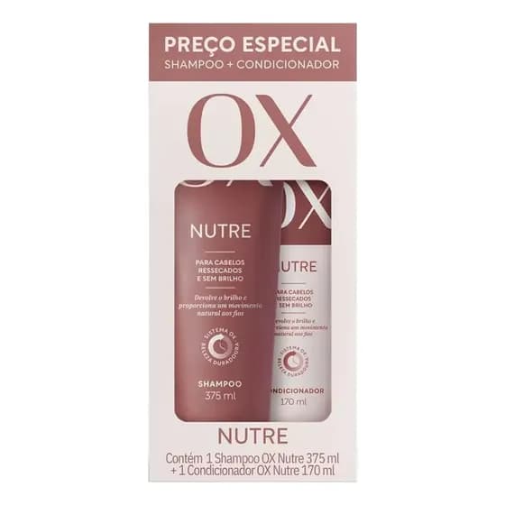 Kit Ox Nutrição Intensa Shampoo 375ml E Condicionador 170ml