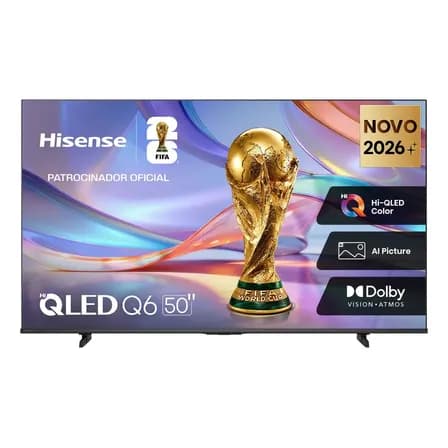 Smart TV Hisense HI-QLED 4K 50" polegadas com Processador AI, Dolby Vision Atmos e Compatibilidade Alexa - 50Q6QVV