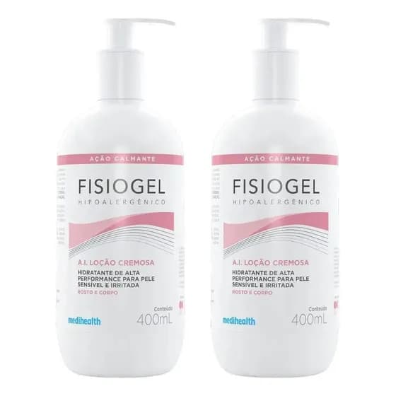 Kit 2 Fisiogel A.I. Loção Cremosa Calmante 400mL Cada