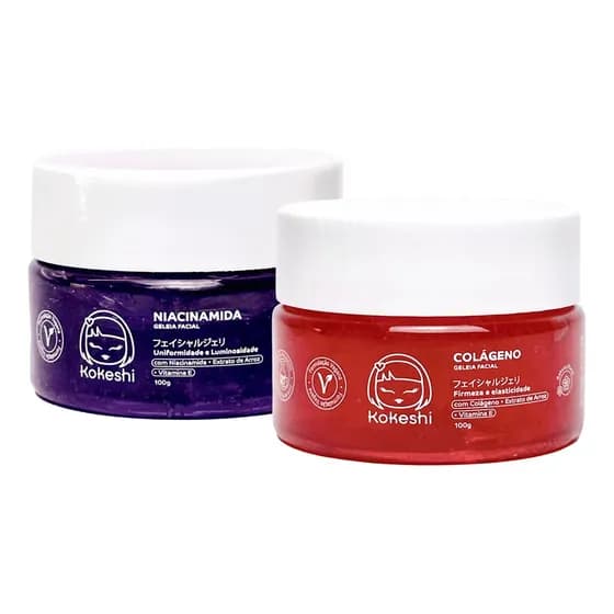 Kit Skin Care Geleia Facial Colágeno E Niacinamida Kokeshi