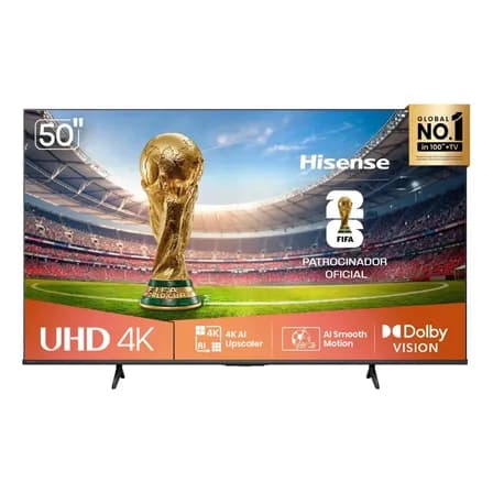 Smart TV Hisense 4K 50" Polegadas 50A6NV com Dolby Vision, HDR10, HLG, Dolby Gaming, Film Maker, DTS Virtual X, Compatibilidade Alexa e Google Home