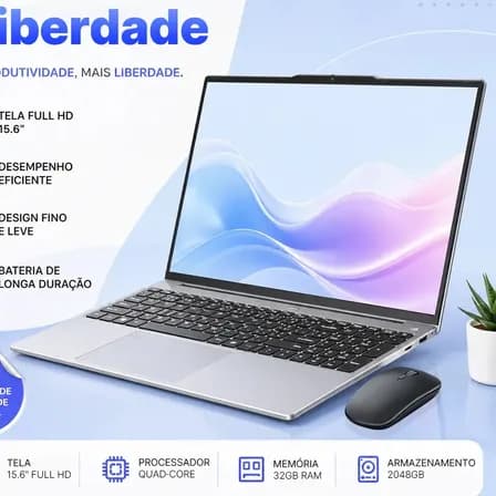Notebook com 16GB de memória e SSD de 1TB configuração top com processador Intel N95, Equipado com processador quad-core de quatro threads, Perfeito para trabalho de escritório, estudos, design, jogos