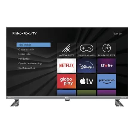 Smart TV Philco 32” Roku HD com Dolby Audio Wi-Fi HDMI USB PTV32K34RKGB