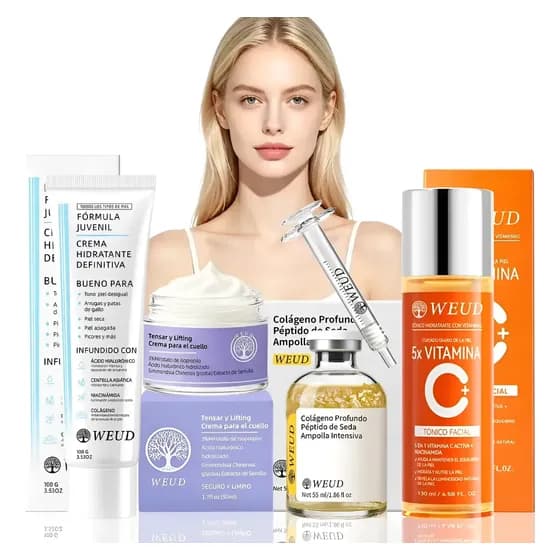 Kit Facial Weud Antiedad Firmeza: Tônico, Sérum, Ojos, Crema