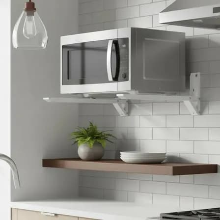 Suporte Para Microondas E Forno Elétrico Ajustável De Parede Branco Aço Carbono 30kg Dion Df2