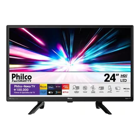 Smart TV de 24" Philco Roku TV PTV24G5YR2CP LED - Preto