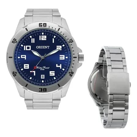 RELOGIO ORIENT MASCULINO ANALOGICO PRATEADO MBSS1155A D2SX