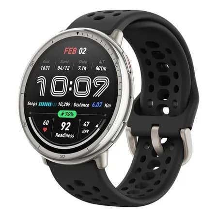 Smartwatch Amazfit Active 2 - 44 mm, mapas GPS com endereço, monitor de fitness, bateria de 10 dias, monitor de sono, mais de 160 modos Black Mesh Black Black