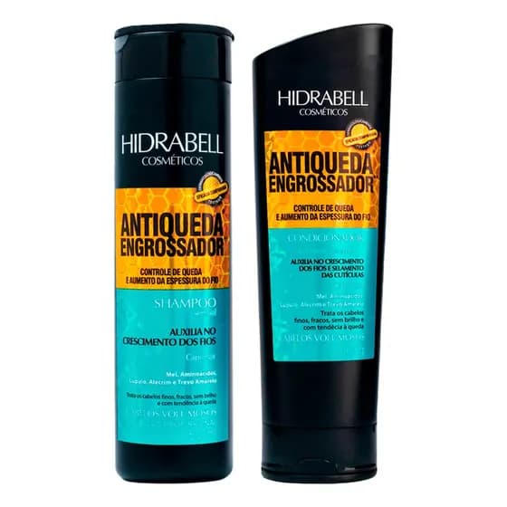 Kit Shampoo e Condicionador Antiqueda Engrossador Estimulante E Energizante Tratamento Para Cabelos Fracos E Quebradiços, Anti Queda Fortalece Os Fios Com Capilmax Mel Hidrabell, Sh 500ml + Cond 400g
