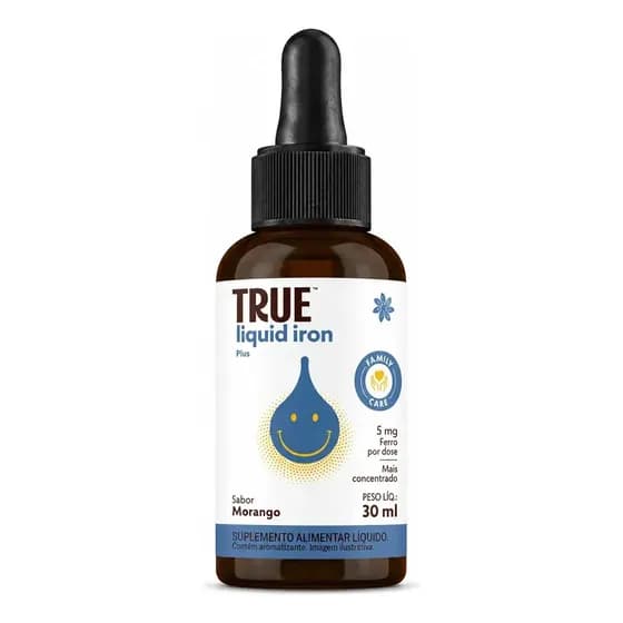 Iron Plus True Source 30ml Ferro Gotas Lipofer Morango