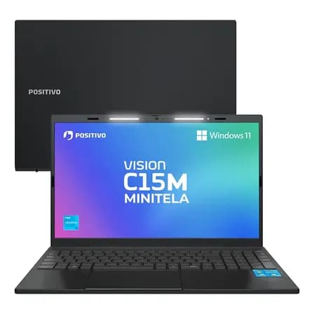 Notebook Positivo Vision C15M Minitela Celeron, 8GB 128GB eMMC, Tela 15.6" HD Antirreflexo, Windows 11, Tecla Link, Cinza 1