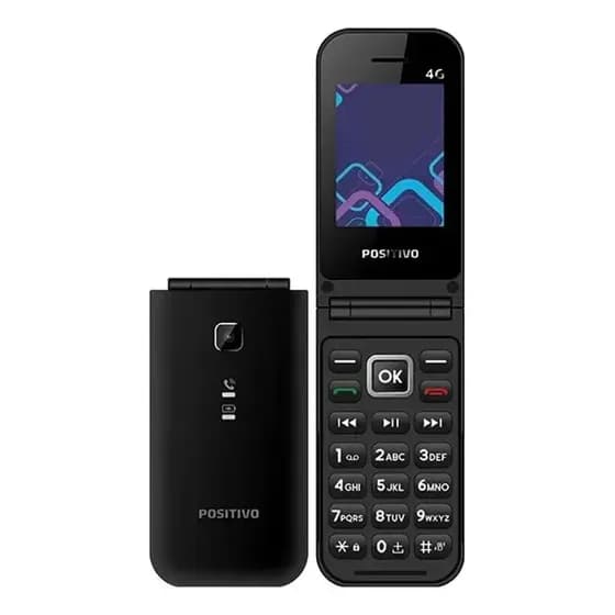 Telefone Celular Simples Para Idoso Abre E Fecha Flip Positivo P51 4g