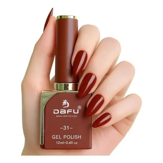 Esmalte Gel Dafu 12ml Glamour Nudes Marrons Vinhos Vermelhos 31 - Marrom