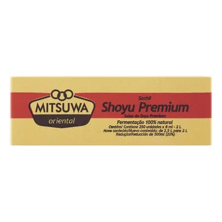 Shoyu Mitsuwa Premium Molho De Soja Caixa 250 Sachês 2,5 L