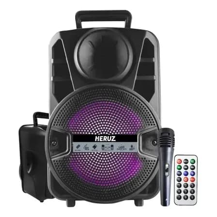 Caixa De Som 1000w Potente Led Bluetooth 5.0 + Mic Completo Cor Preto