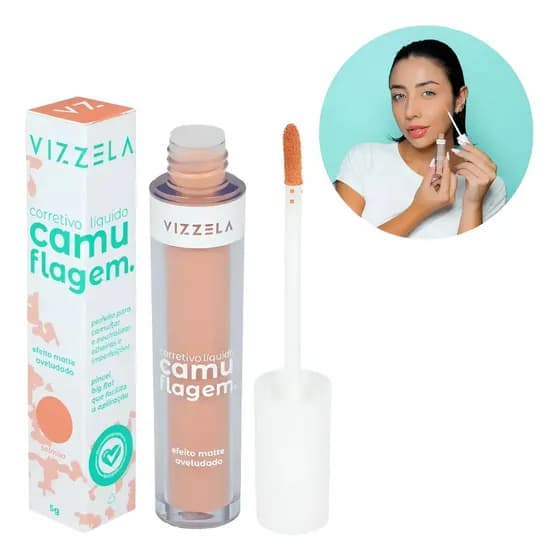 Corretivo Vizzela Camuflagem Para Neutralizar 5g Salmão