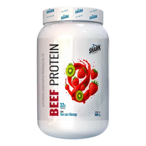 Suplemento Carne Bovina Beef Lactose 900g Morango C/kiwi Shark Pro