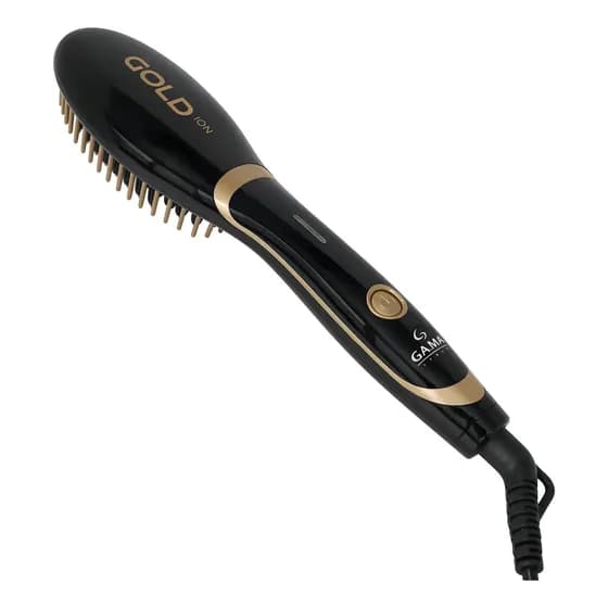 Escova Alisadora Gama Italy Gold Ion Mini Preta 110/220