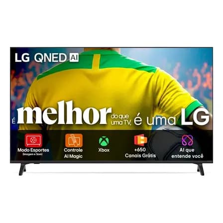 Smart TV 4K 75" LG QNED73 Portal de Games Processador AI α7 Ger8 4K Super Upscaling Google Cast Integrado Controle AI Magic WebOS 25 Modo Esportes Alerta de Esportes