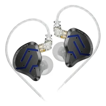 Fone de ouvido Kz zsn pro 2 in-ear profissional sem mic cor blue-black